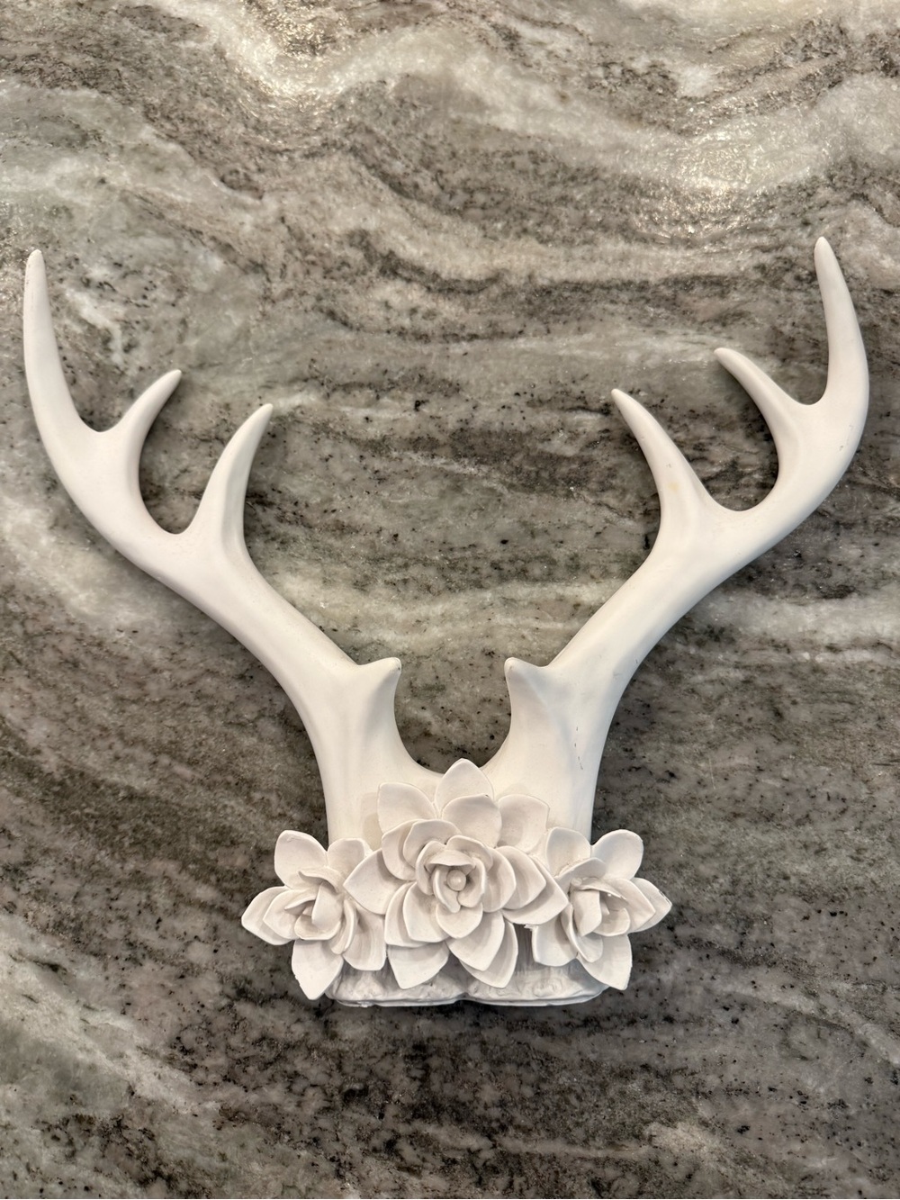 Threshold White Floral Antler Wall Accent